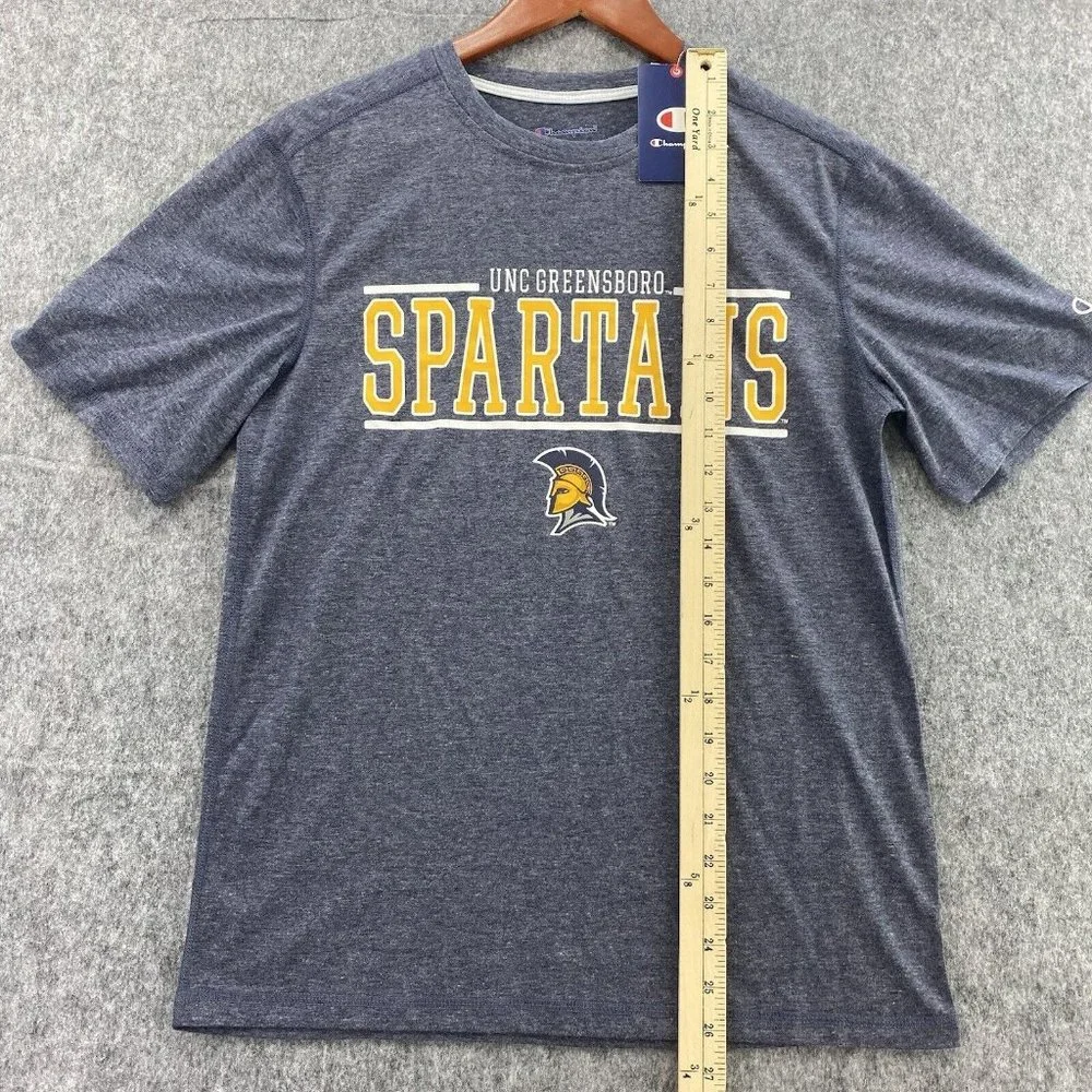 UNC Greensboro Spartans Champion T-Shirt Men S Heather Gray SS Bar Logo UNCG NWT - Picture 4 of 8